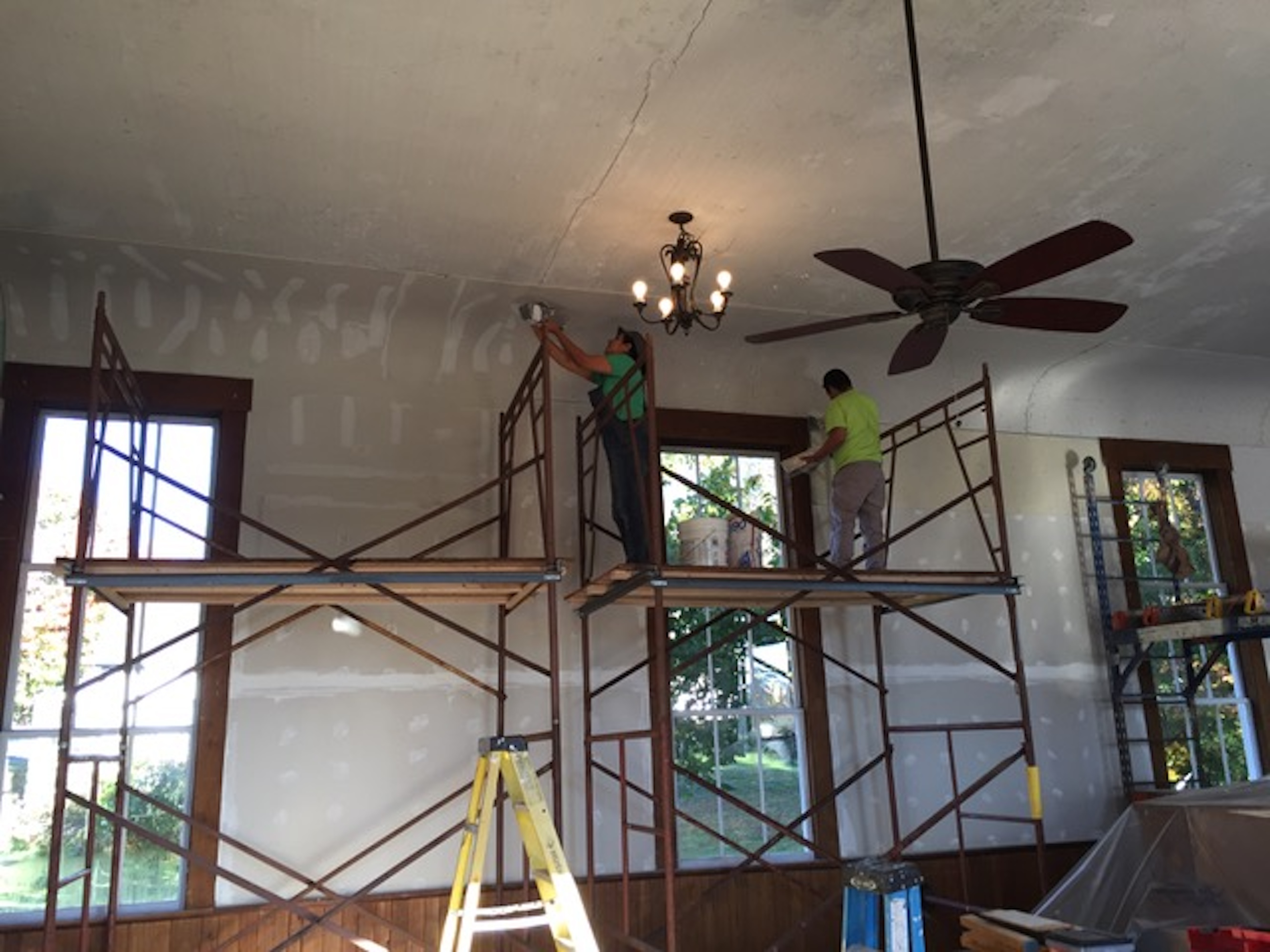 Murray Hall drywall work