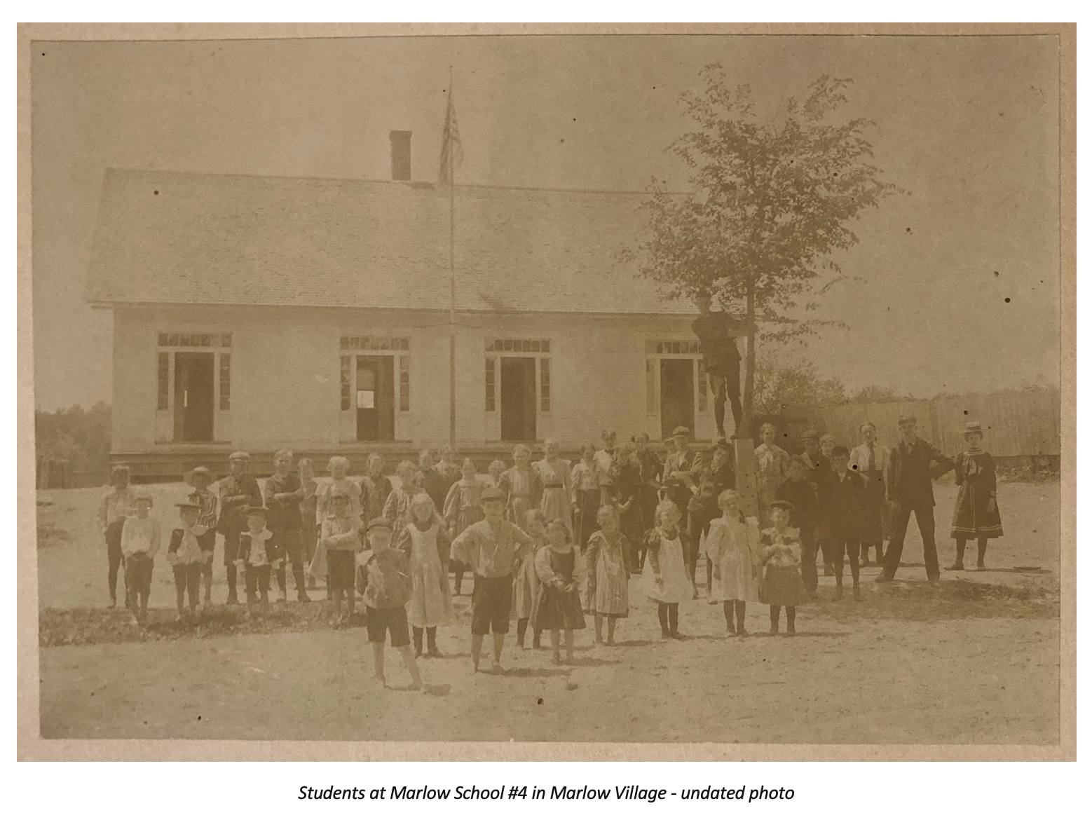 Students at Marlow School #4 in Marlow Village - undated photo