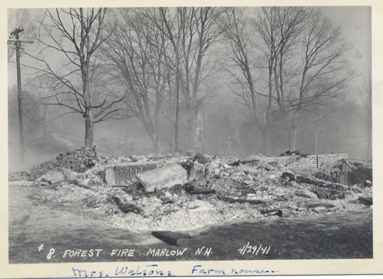 Mrs. Watson's Farm house - Forest Fire Marlow NH 4-29-1941