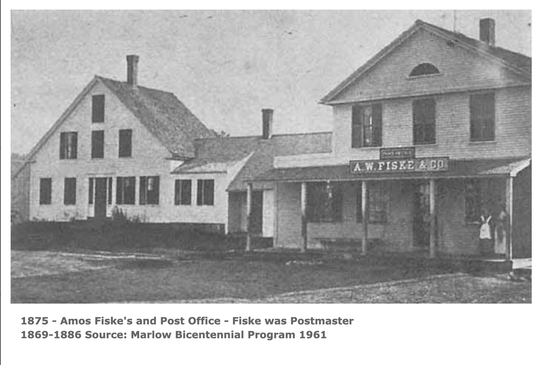 1875 - Amos Fiske's and Post Office - Fiske was Postmaster 1869-1886