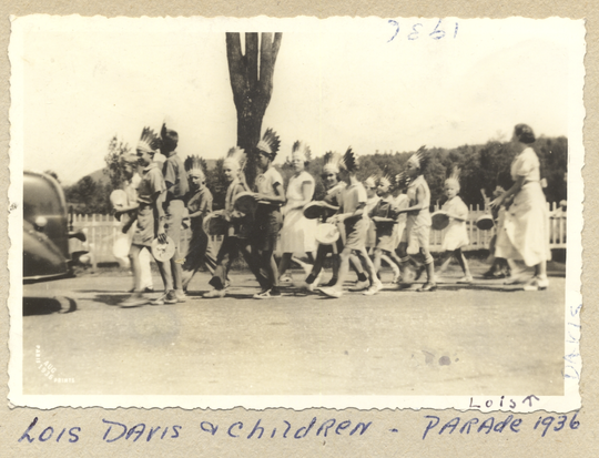 Lois Davis and Children - Parade - Marlow Scrapbook - 1936 175th Anniversary