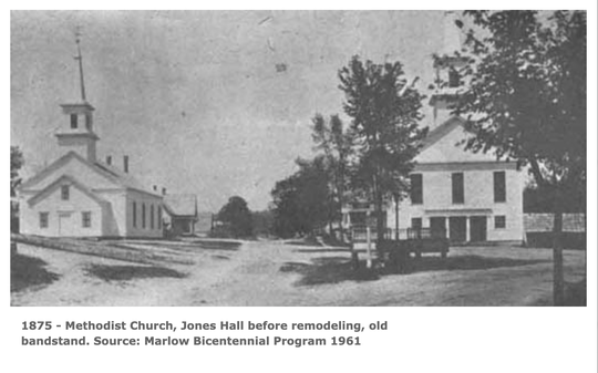 1875 - Methodist Church - Jones Hall before remodeling - old bandstand.